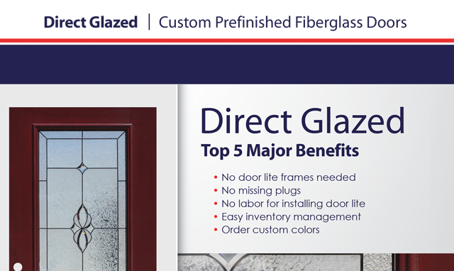 direct glazed prefinished fiberglass door